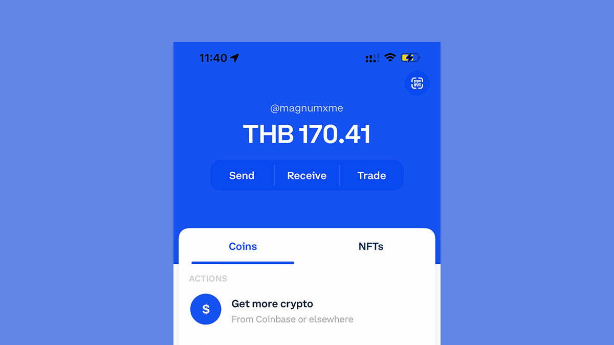 วิธีรับ-ส่งเหรียญคริปโต แอพ Coinbase Wallet